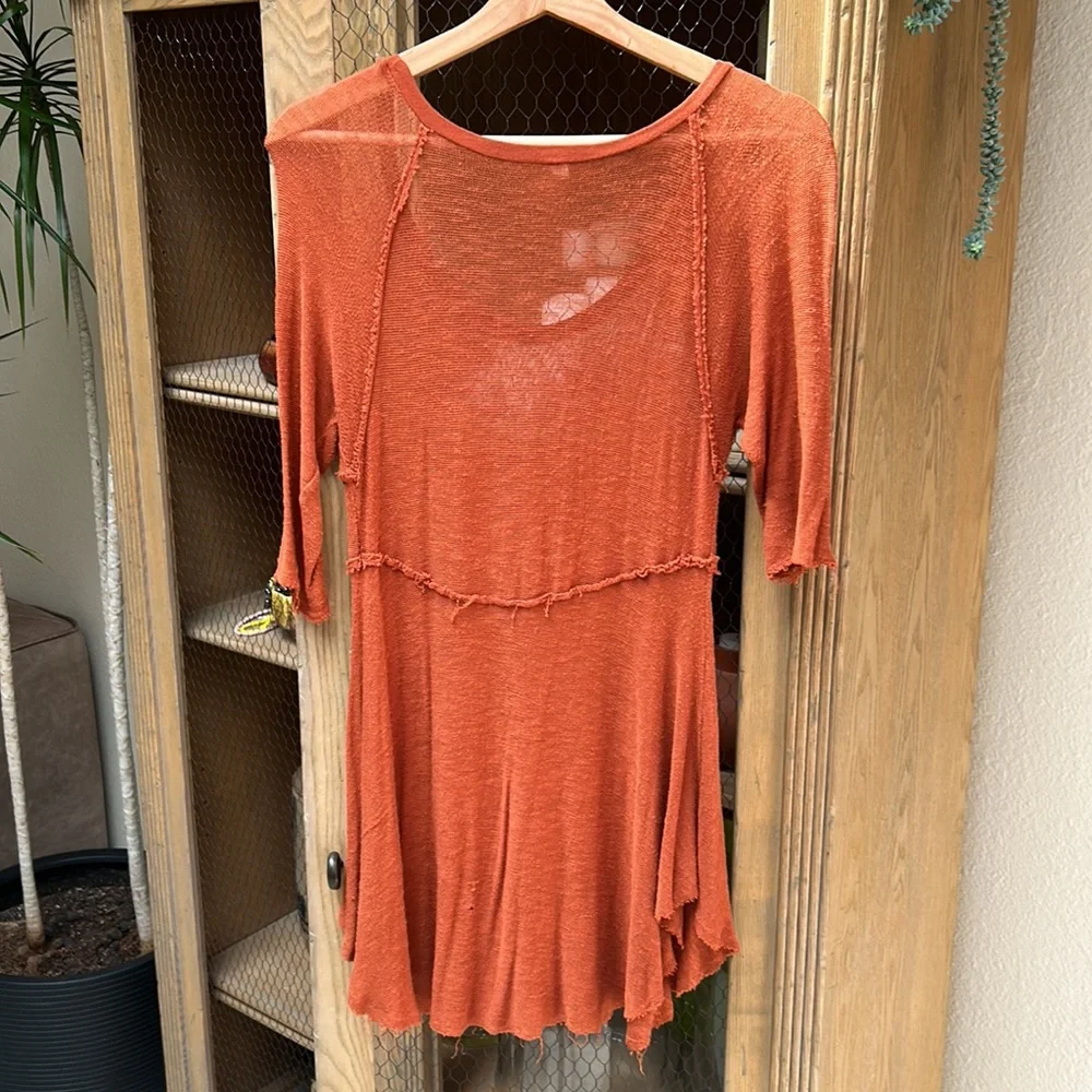 Free People Intimately Weekend Layer Top Tunic in Burnt Orange